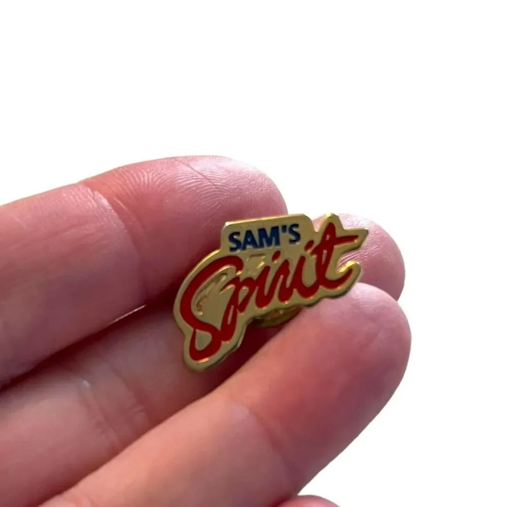 Vintage Sam's Club Spirit Badge Pin Metal Gold Trim Associate Employee‎